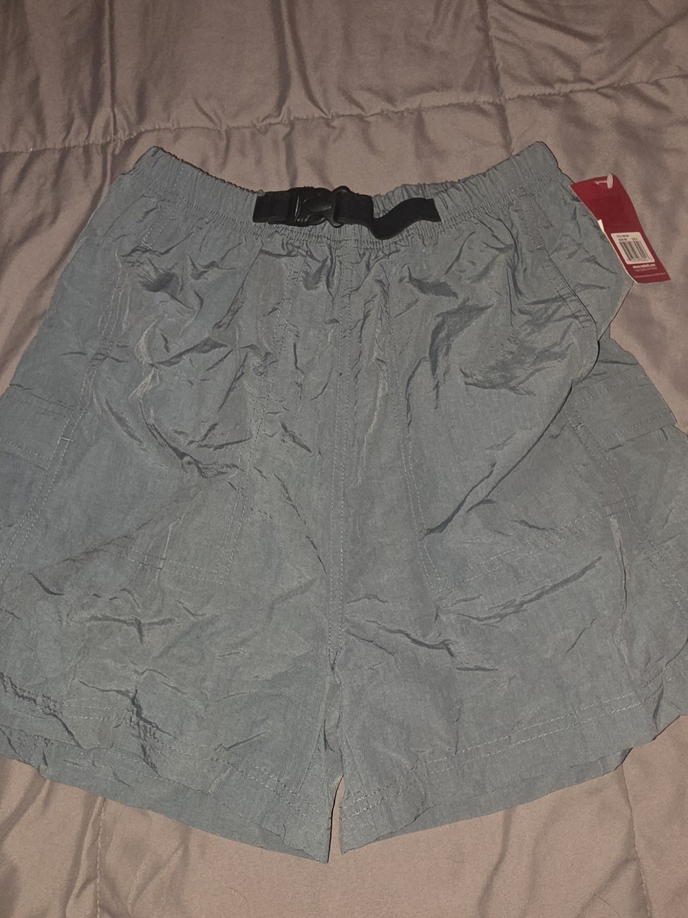 Reebok Women's Light Blue Elastic Waist Cargo Shorts